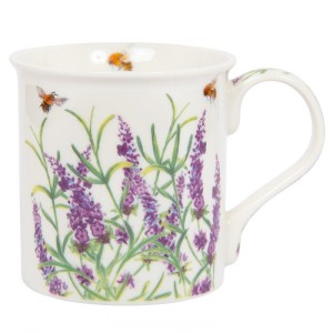 A Pretty Bee And Lavender Designed Fine China Mug. 